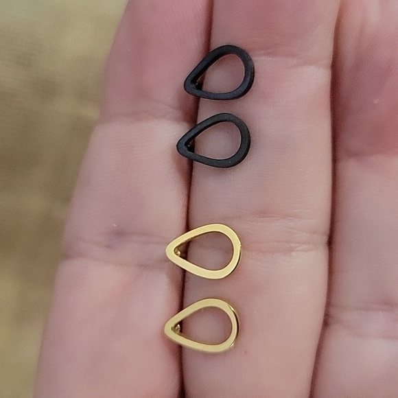 Jewelry - Hollow Raindrop Stud Earrings, choice of color